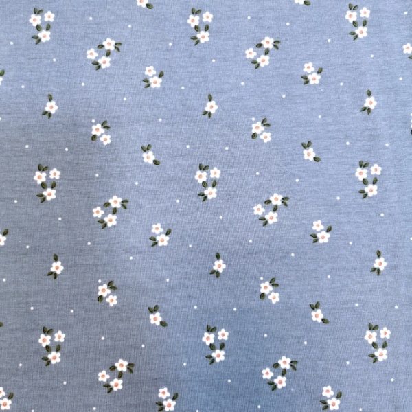 PRINTED JERSEY - Daisey Floral Blue